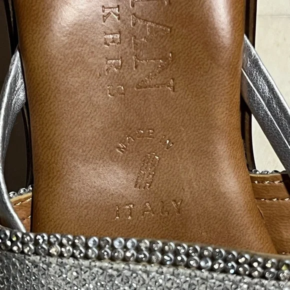 Italian Shoemaker Silver & Tan Women's Leather Sandals PROJECT/REHAB - Picture 4 of 10